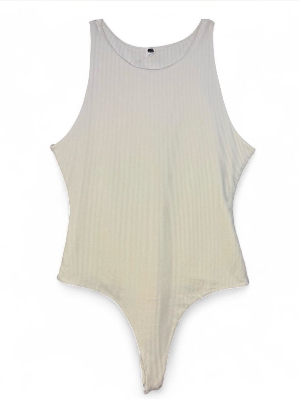 BP. High Neck Ribbed Thong Bodysuit Off White Cream Size Medium NEW